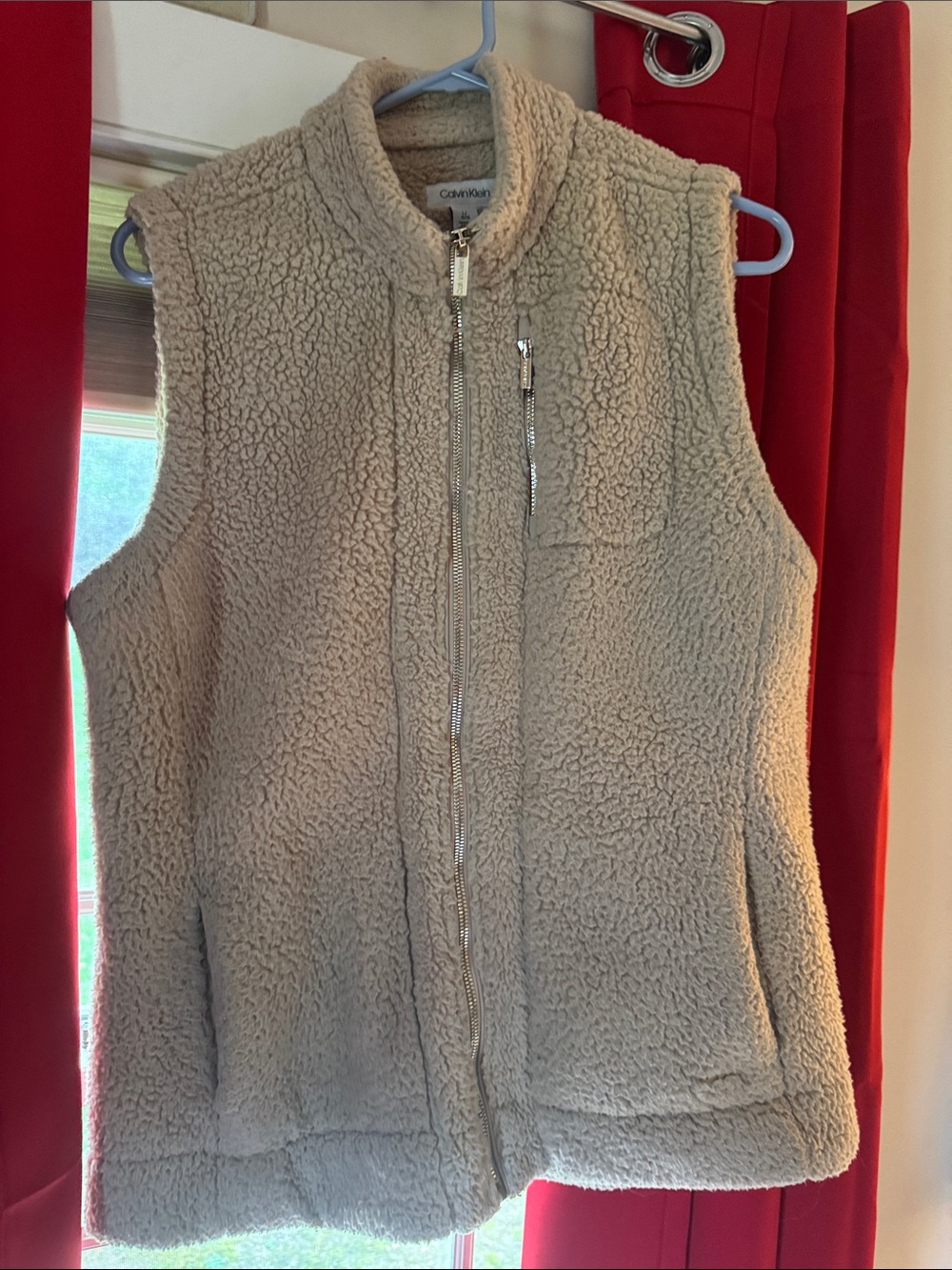 Calvin Klein Beige Sherpa Zip Vest